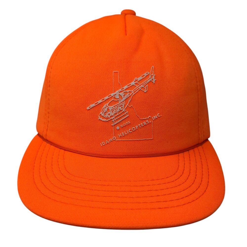 Boise Idaho Helicopters Inc Snapback Hat Orange OSFA Adjustable YR Headwear